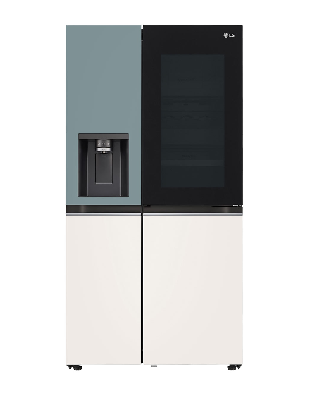 ตู้เย็น LG InstaView Door-in-Door ด้านหน้าขณะปิดไฟ