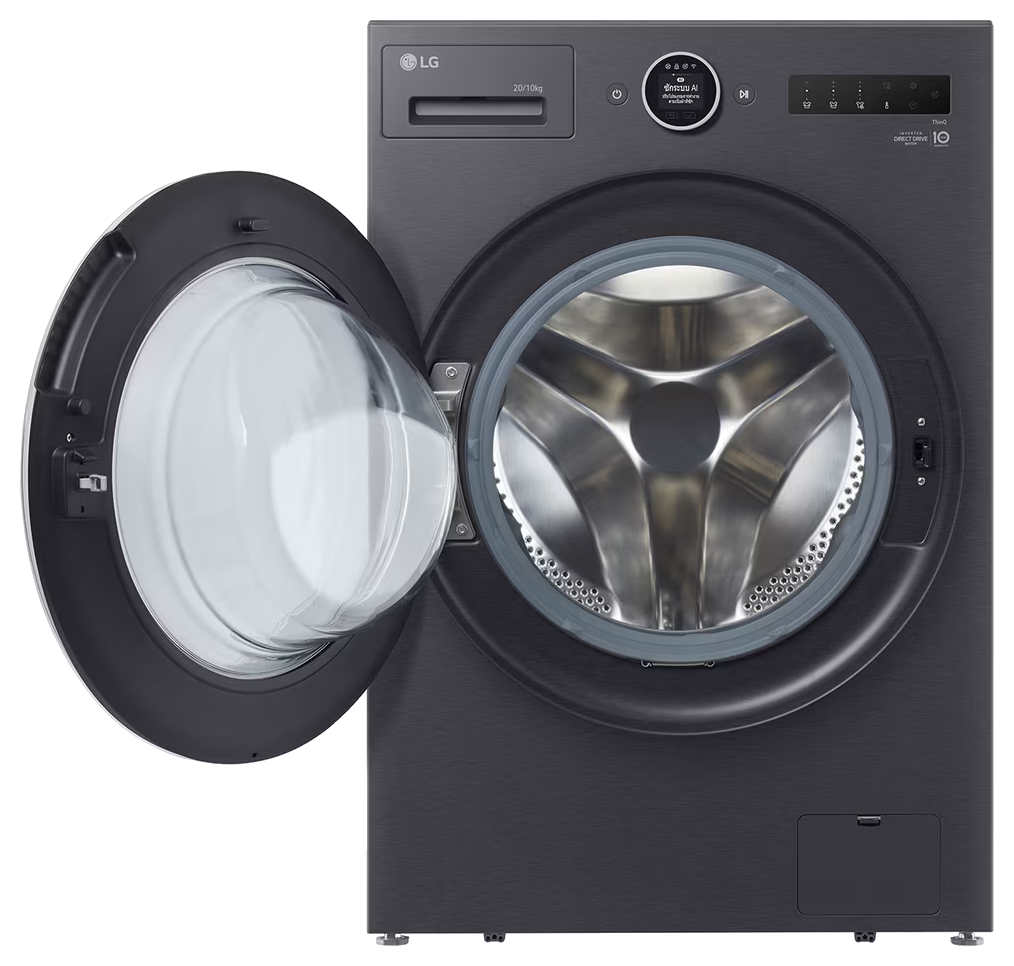 LG WashCombo F2520RNTB ขณะเปิดฝา
